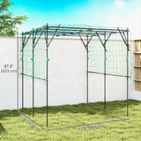 Garden Arch Cucumber Trellis for Climbing Plants, 7.3 FT Tall Metal Plant Trellis Support with Climbing Net