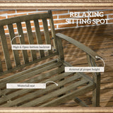 Outdoor Garden Bench, Metal Bench, Wood Look Slatted Frame Furniture for Patio