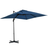 8' x 8' Square Patio Hanging Offset Umbrella with 360° Rotation