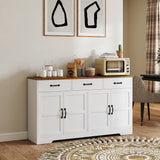 Buffet avec rangement, cabinet bar à café moderne avec 3 tiroirs et tablettes ajustables
