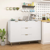 Armoire de Rangement de Cuisine Moderne, Buffet Bahut avec 3 Tiroirs et Étagères Ajustables pour Cuisine Couloir