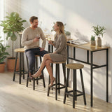 Bar Table Set of 6, Bar Table and Stools for 4, 2 Breakfast Tables and 4 Stools for Living Room