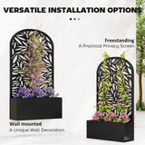 Metal Garden Bed with Trellis for Climbing Plants