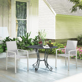 Set of 2 Outdoor Garden Chairs, Stackable Patio Dining Chairs with Breathable Fabric