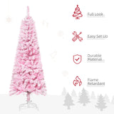 5 FT Snow Flocked Artificial Christmas Tree, Auto Open and Steel Base