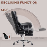 400LBS Massage Office Chair, Executive Office Chair with 6-Point Vibration, Footrest and Lumbar Support