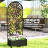 Metal Raised Garden Bed with Trellis for Climbing Plants