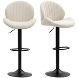 Ensemble de 2 tabourets de bar, Tabourets pivotants avec dossier, hauteur ajustable et repose-pieds pour îlot de cuisine