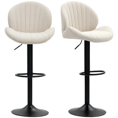 Ensemble de 2 tabourets de bar, Tabourets pivotants avec dossier, hauteur ajustable et repose-pieds pour îlot de cuisine