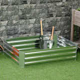 Galvanized Raised Garden Bed, 4' x 3' x 1' Outdoor Metal Planter Box