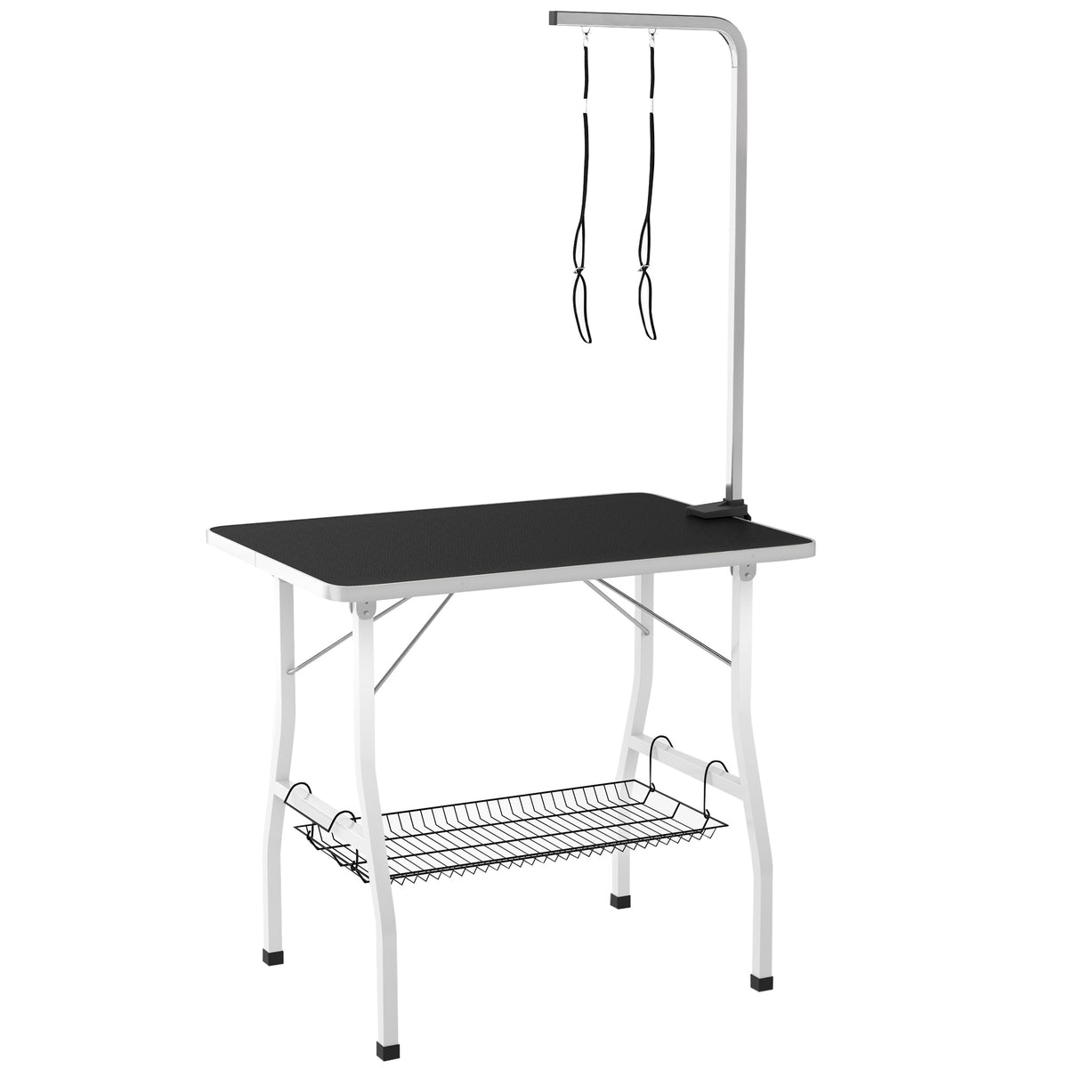 Table de toilettage pour chien avec bras réglable, plateau à mailles, 35