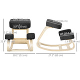 Ergonomic Kneeling Chair, Wood Kneel Stool with Thick Pads, Desk Knee Chair