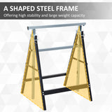 Set of 2 Adjustable Telescopic Builders Trestle, DIY Steel Work Bench Carpenter, Folding Saw Horse Tools