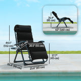 2pcs Reclining Zero Gravity Chair with Adjustable Backrest, Folding Garden Sun Lounger with Removable Cushion
