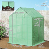 Serre portable, petite serre d'extérieur accessible avec 2 tablettes à fleurs en U, 4,6' x 4,7'