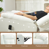 8-Point Vibration Massage Recliner Chair, PU Leather Manual Reclining Sofa, Swivel Nursery Rocking Chair with Remote Control