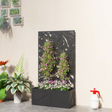 Metal Raised Garden Bed with Trellis for Climbing Plants