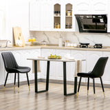 Dining Chairs Set of 2, Modern Kitchen Chair with PU Leather Upholstery and Steel Legs for Living Room