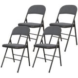 4 Pack Folding Chairs with Padded Seats, Velvet Portable Party Chairs with Steel Frame