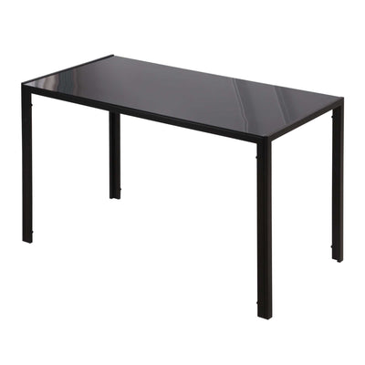 Rectangular Kitchen Table for 4 People, Dining Table with Tabletop Tempered Glass for Dining Room