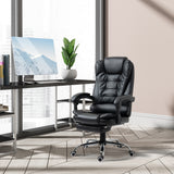 Ergonomic Office Chair with Back Support, PU leather Executive Office Chair with High Back, Retractable Footrest