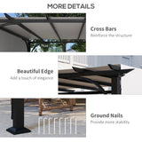 10' x 10' Outdoor Pergola Patio Gazebo Canopy Sun Shelter, Steel Frame