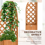 Raised Garden Bed with Trellis, Wooden Raised Planter Box with Corner Trellis
