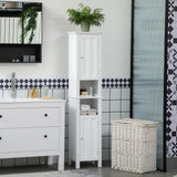 Bathroom Cabinet, Freestanding Linen Cabinet with Open Shelves