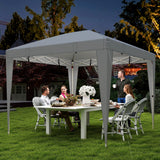 10 x 10 ft Pop Up Canopy Tent with Central Light, UPF 50+ Instant Portable Canopy Shelter with Remote