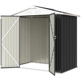 Remise de rangement extérieure 6,5' x 4', cabanon de jardin en métal avec portes doubles verrouillables