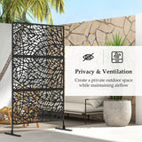 6.5FT Decorative Outdoor Divider, Metal Privacy Screen with Stand