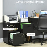 Mobile Printer Stand, Lateral File Cabinet with Lock, Filing Cabinet with Hanging Bars for Letter, A4 Size