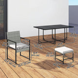 Ensemble de salle à manger patio rotin 11 pièces, mobilier extérieur avec 6 fauteuils et 4 tabourets
