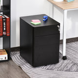 Metal Filing Cabinet 3 Drawer, Mobile Office Cabinet with Wheels for Legal, Letter, A4 File