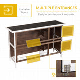 2 Tier Wooden Rabbit Hutch Bunny Pet House Wooden Coop Run