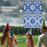 Portable Outdoor Rug with Carry Bag, 9' x 12' Reversible Mat