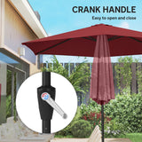 9FT Patio Umbrella, Outdoor Table Patio Umbrellith Tilt, 6 Ribs