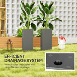 2 Pack Planter Box, 26 Inch Plastic Flower Pots with Water Level Indicator