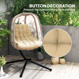 Outdoor Swing Cushion, Tufted Patio Cushion Replacement for Garden Chair Egg Chair