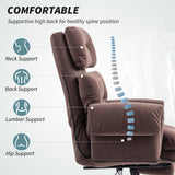 Reclining Executive Computer Desk Chair, Ergonomic Office Chair with Footrest and Thickly Padded