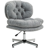 Computer Desk Chair, Armless Office Chair with Wide Padded Seat and Adjustable Height