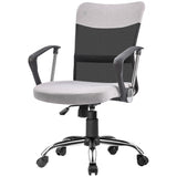 Mid Back Office Chair, Linen Adjustable Office Chair with Lumbar Back Support
