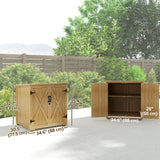 Wooden Outdoor Storage Cabinet, Garden Shed Potting Shed with Shelf and Double Doors