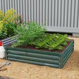 4' x 4' x 1' Raised Garden Bed Galvanized Steel Planter Box for Vegetables
