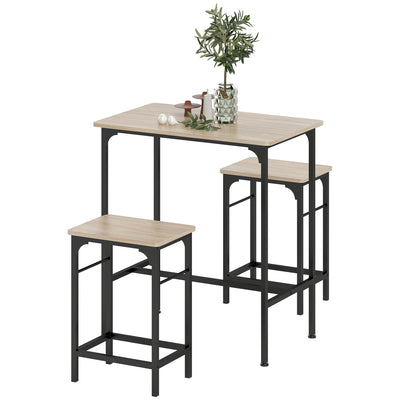 3-Piece Dining Table Set for 2, Bar Table and 2 Stools for Kitchen, Small Space