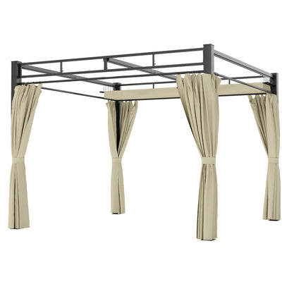 10' x 10' Outdoor Gazebo, UPF30+ Free Standing Metal Pergola Kit