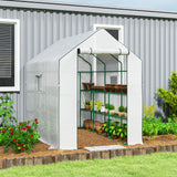 Serre accessible avec 3 étages, serre de jardin avec porte relevable et fenêtres à mailles, 140 x 213 x 190 cm