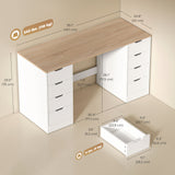 Desk with 8 Drawers, 55.1