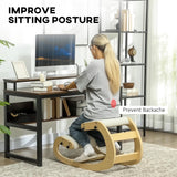 Ergonomic Kneeling Chair, Adjustable Rocking Wood Kneeling Stool, Desk Chair