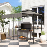 8' x 7.6' Grill Gazebo, 2 Side Shelves, 6 Hooks